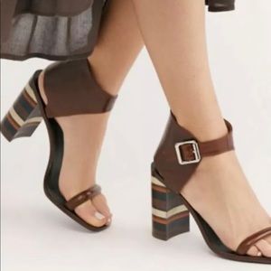 🆕 Jeffrey Campbell Free People Sandal Stripe Heel Ankle Strap